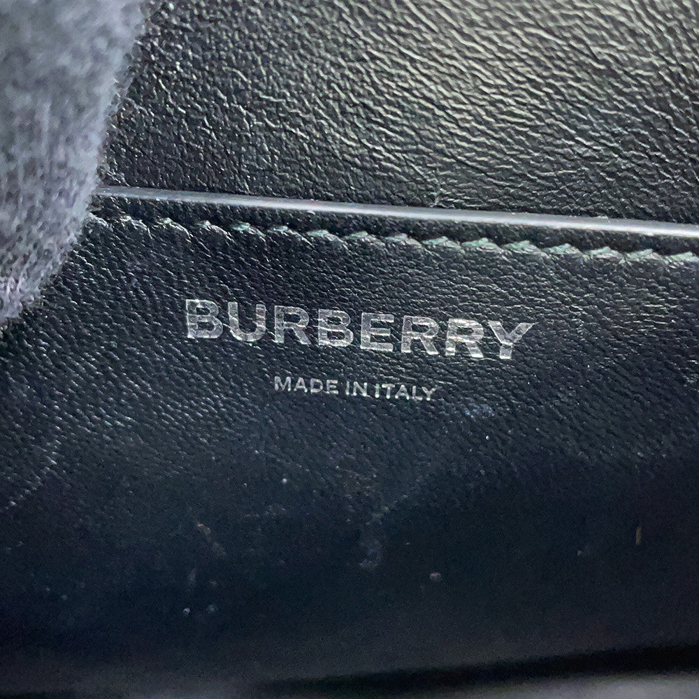 BURBERRY TBMonogram Shoulder Bag Black/Orange/White PVC Leather