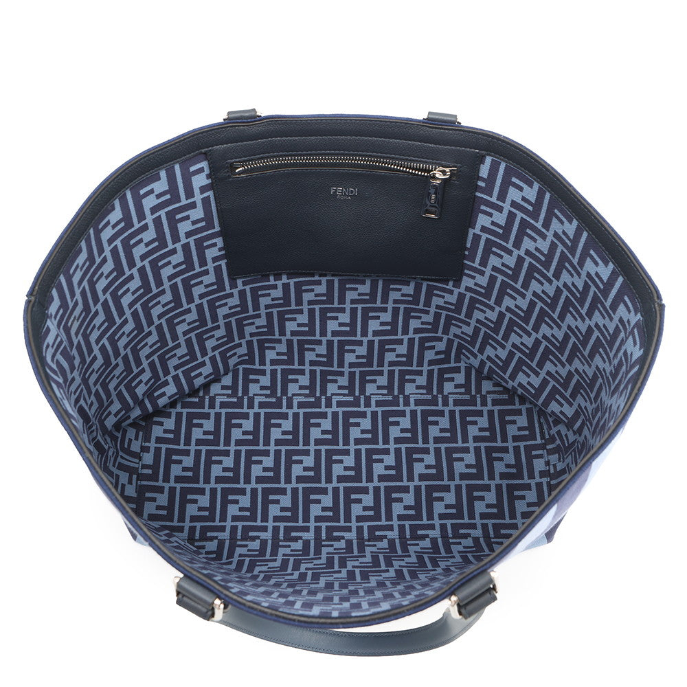 FENDI Go-to-Shopper Tote Navy/Blue7VA610 Canvas Leather