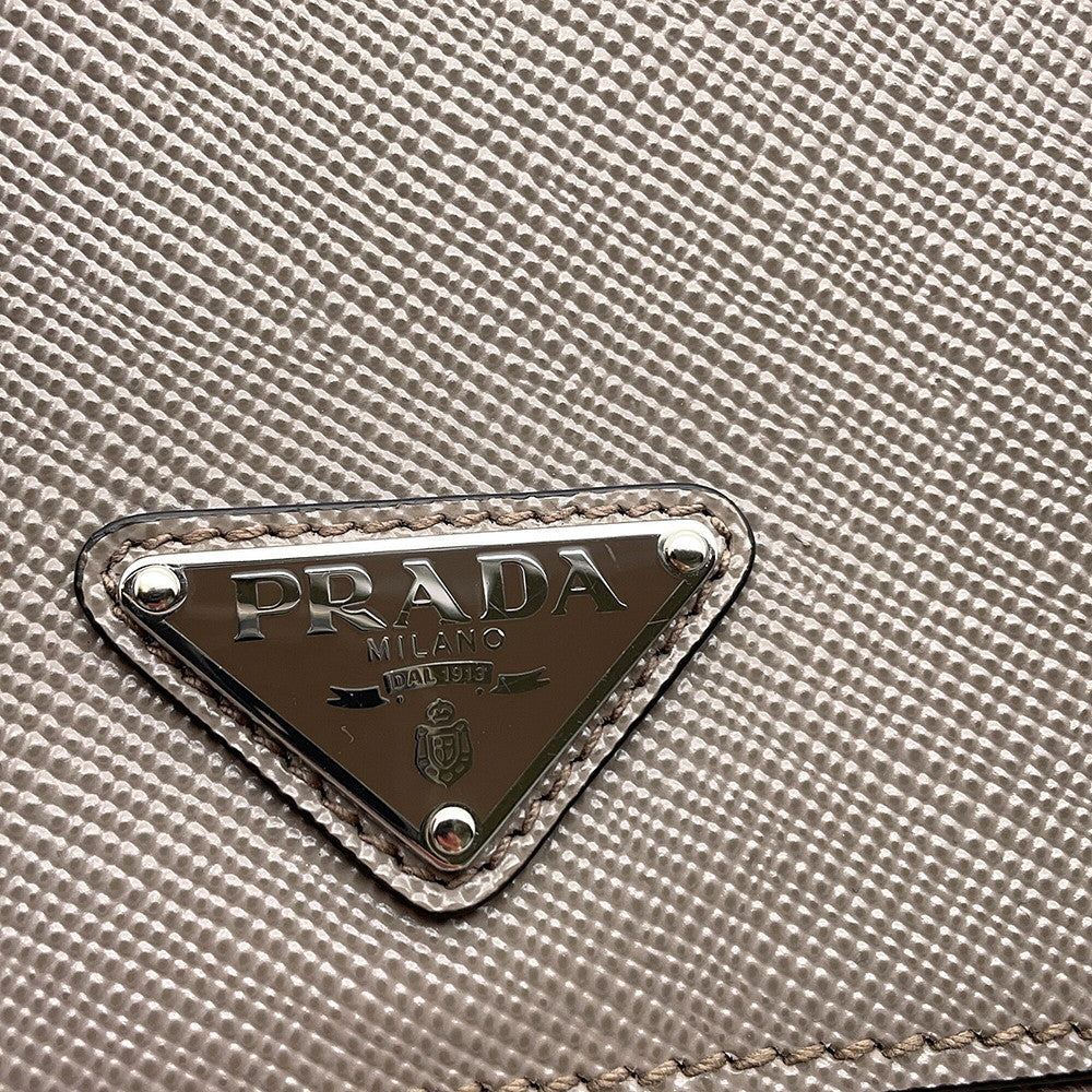 PRADA Saffiano Leather Shoulder Bag Greige2VD065 Leather