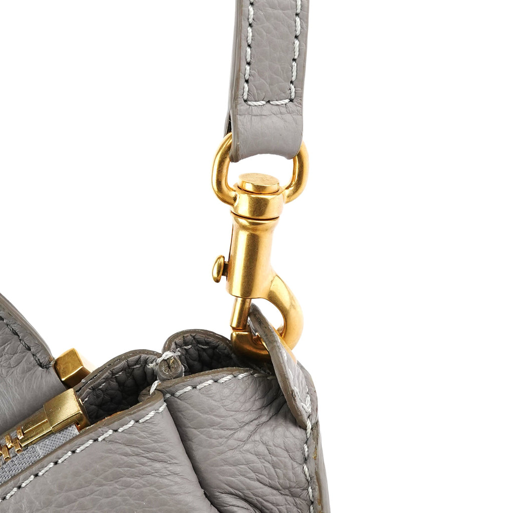 Grey Leather Marcie 2-Way Bag