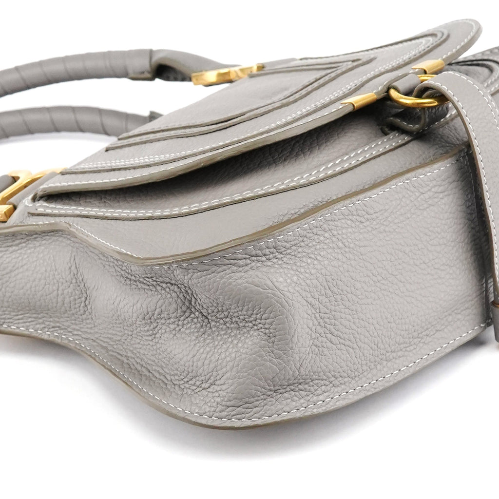 Grey Leather Marcie 2-Way Bag