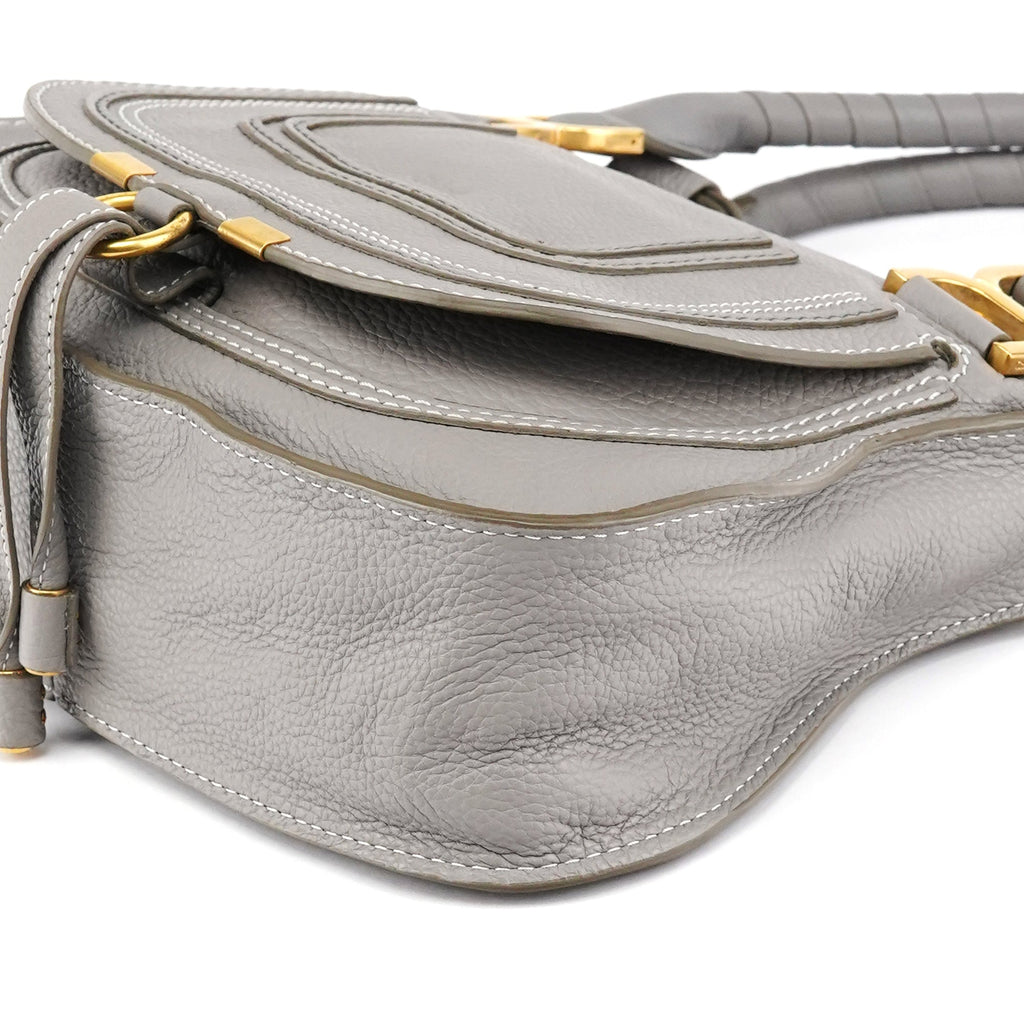 Grey Leather Marcie 2-Way Bag