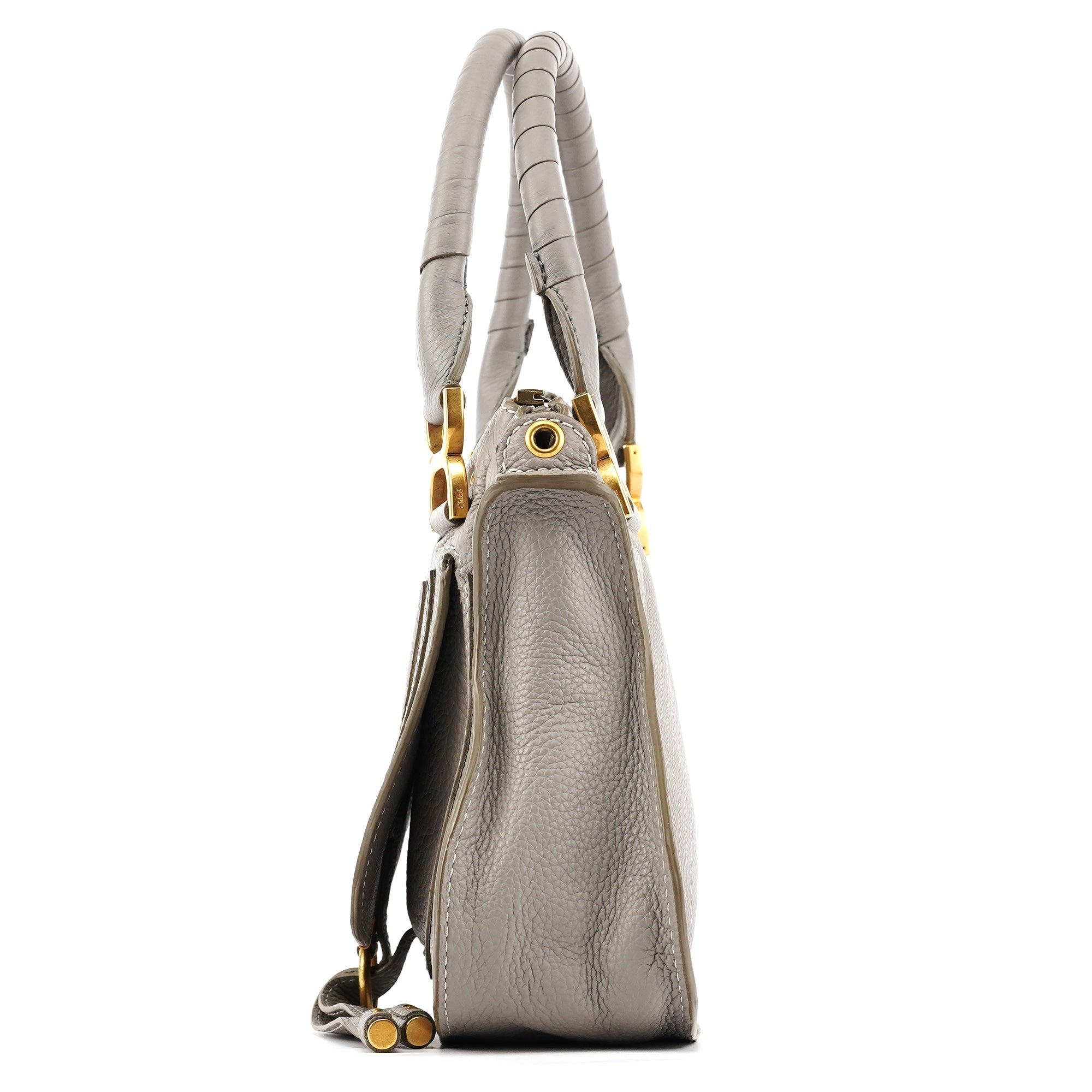Grey Leather Marcie 2-Way Bag