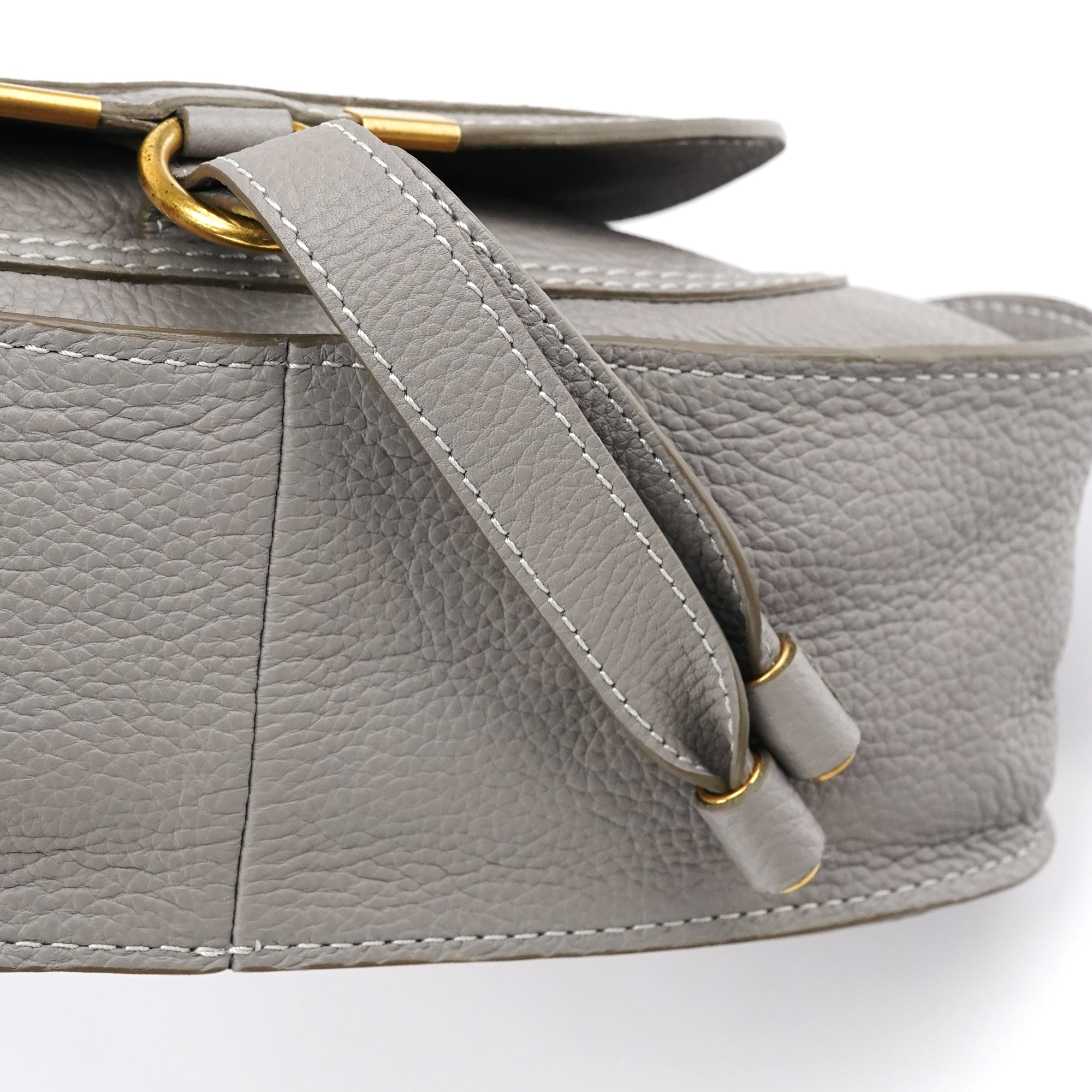 Grey Leather Marcie 2-Way Bag