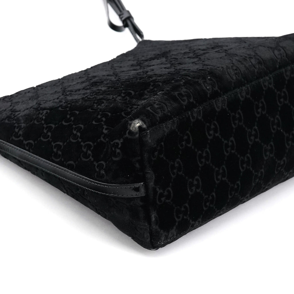 1997 Black GG Velvet Shoulder Bag