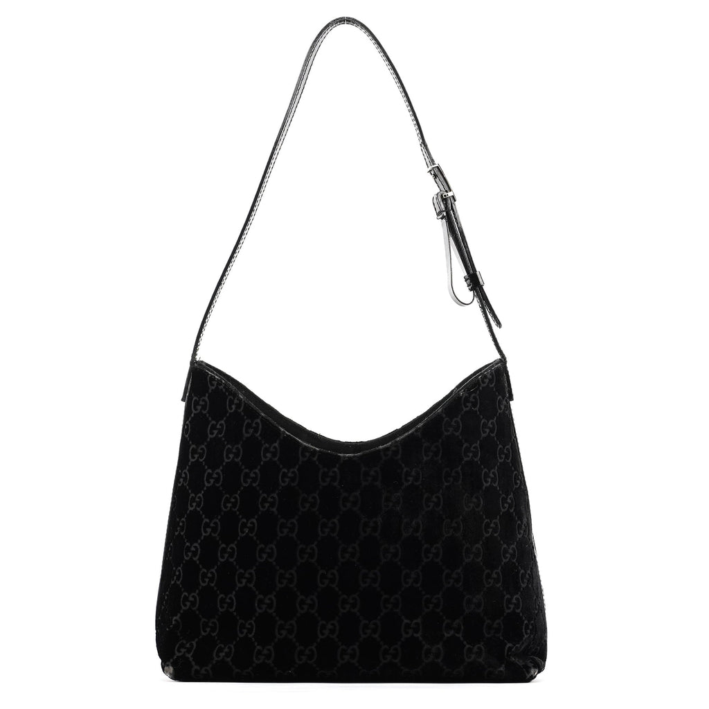 1997 Black GG Velvet Shoulder Bag