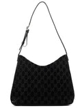 1997 Black GG Velvet Shoulder Bag