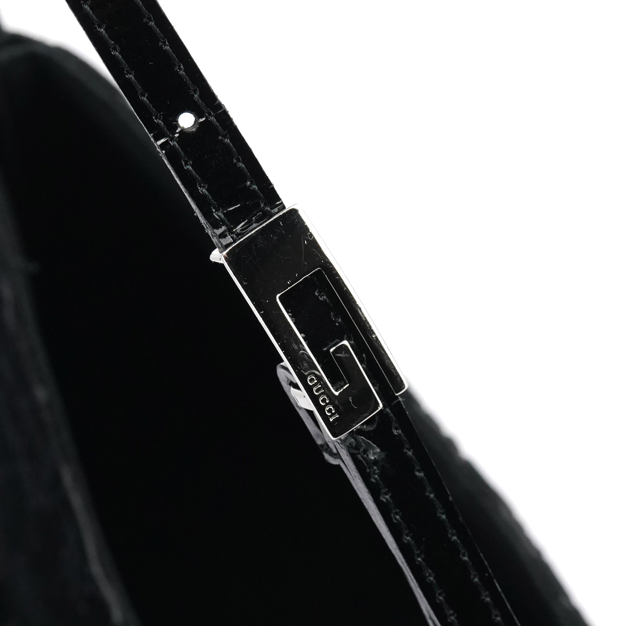 1997 Black GG Velvet Shoulder Bag