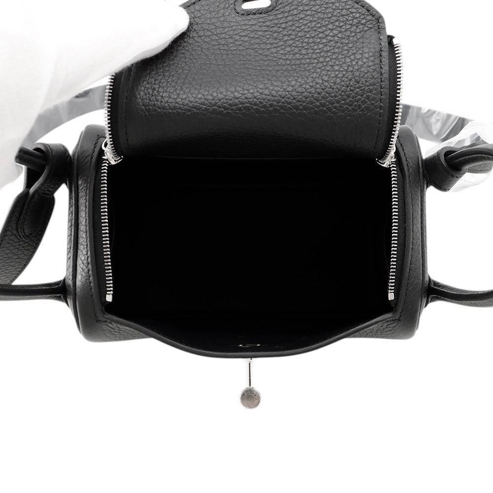 HERMES Lindy Black Taurillon Clemence Size Mini