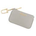 GUCCI Script Key Ring with Coin Purse Gray790102 0416 Leather
