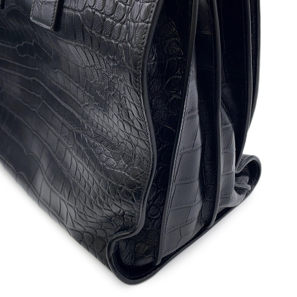 SAINT LAURENT PARIS Sac de Jules Souple Large 2WAY Tote Bag Black478167 Croco embossed leather