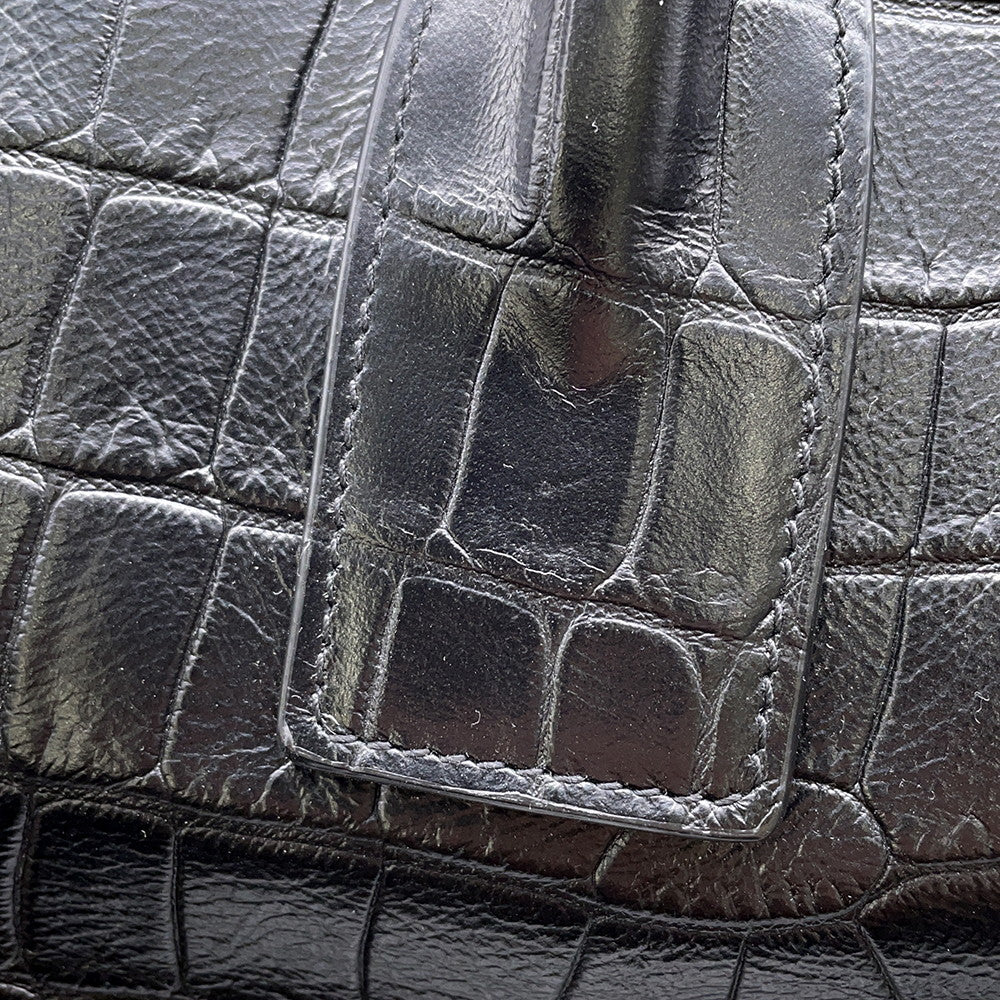 SAINT LAURENT PARIS Sac de Jules Souple Large 2WAY Tote Bag Black478167 Croco embossed leather