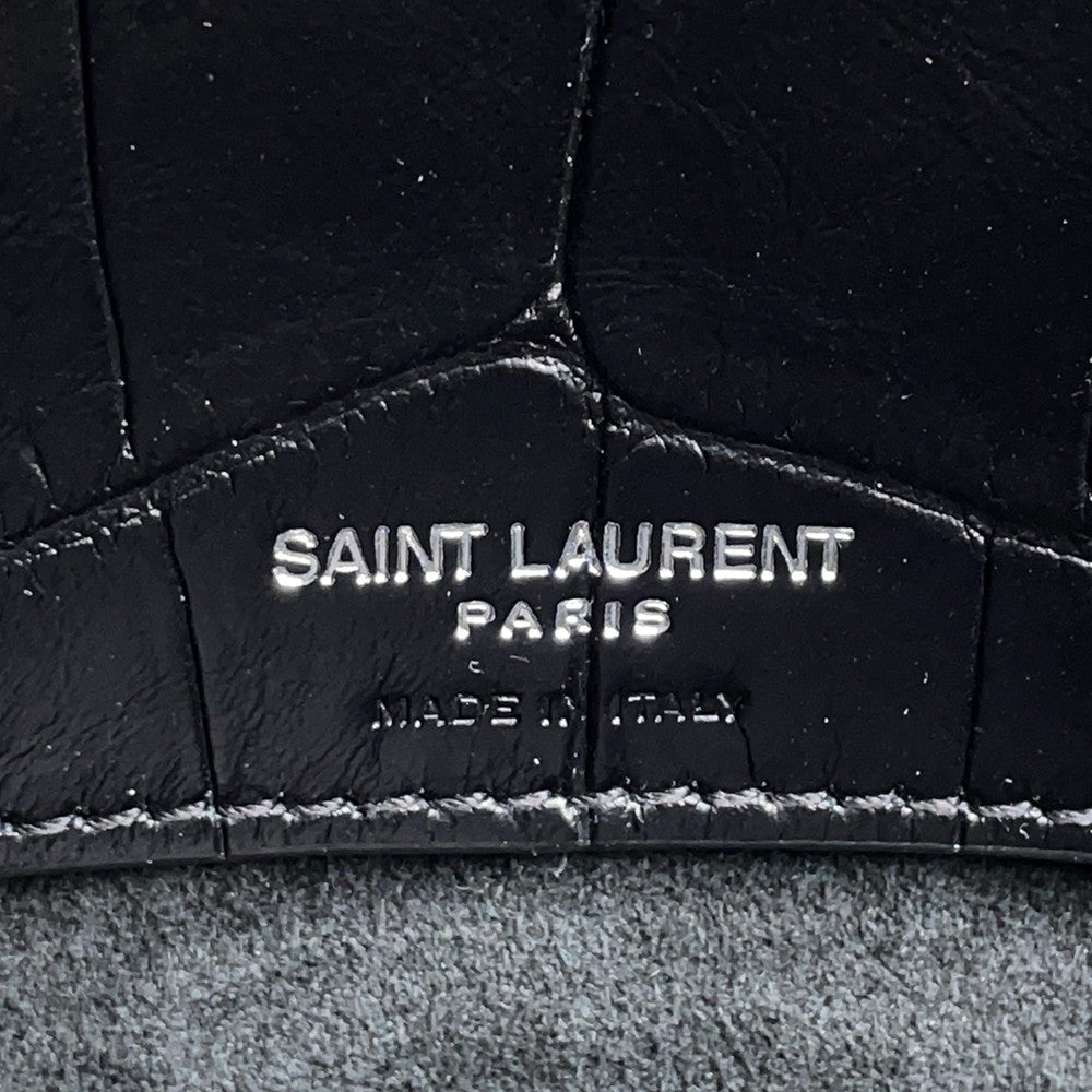 SAINT LAURENT PARIS Sac de Jules Souple Large 2WAY Tote Bag Black478167 Croco embossed leather