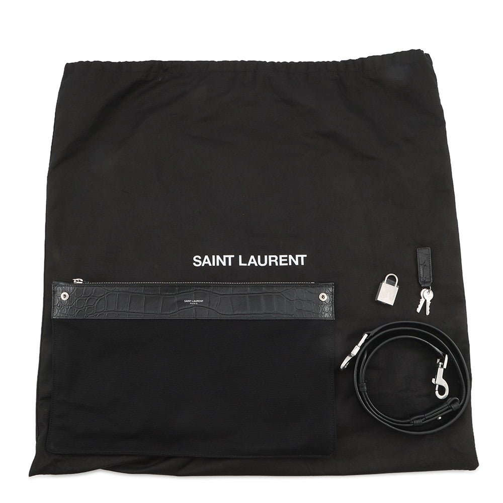 SAINT LAURENT PARIS Sac de Jules Souple Large 2WAY Tote Bag Black478167 Croco embossed leather