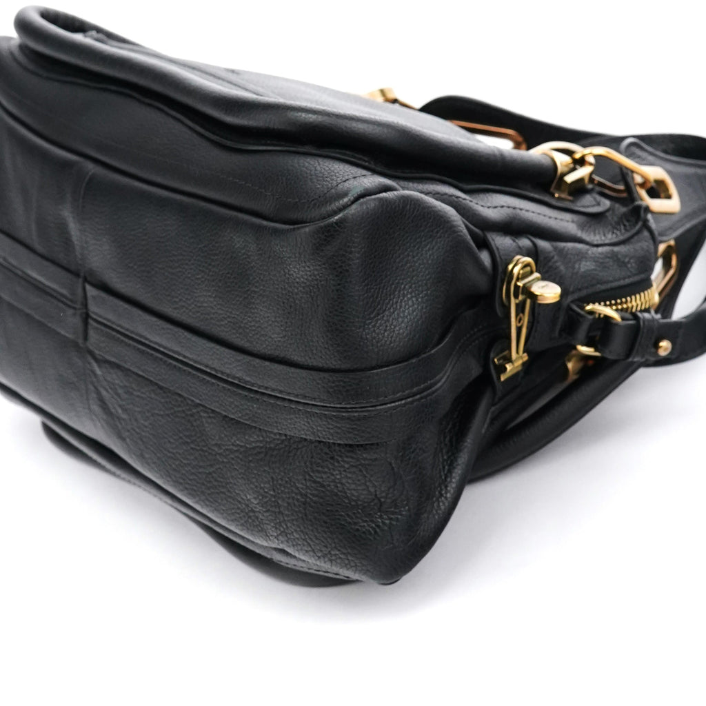 Black Leather Paraty 2-Way Bag