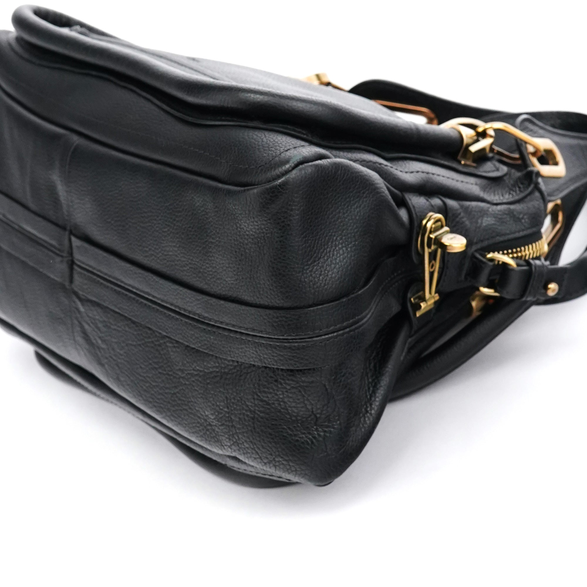 Black Leather Paraty 2-Way Bag