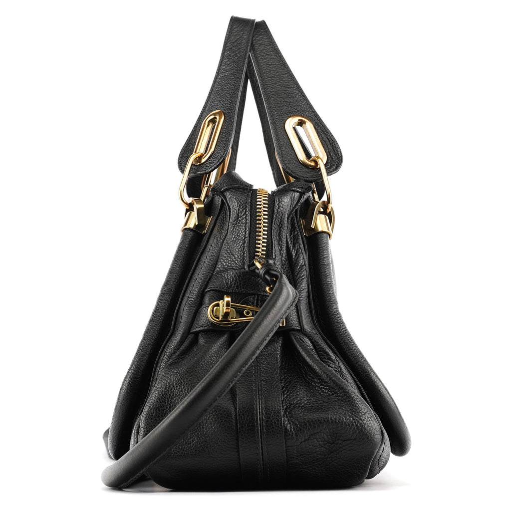 Black Leather Paraty 2-Way Bag