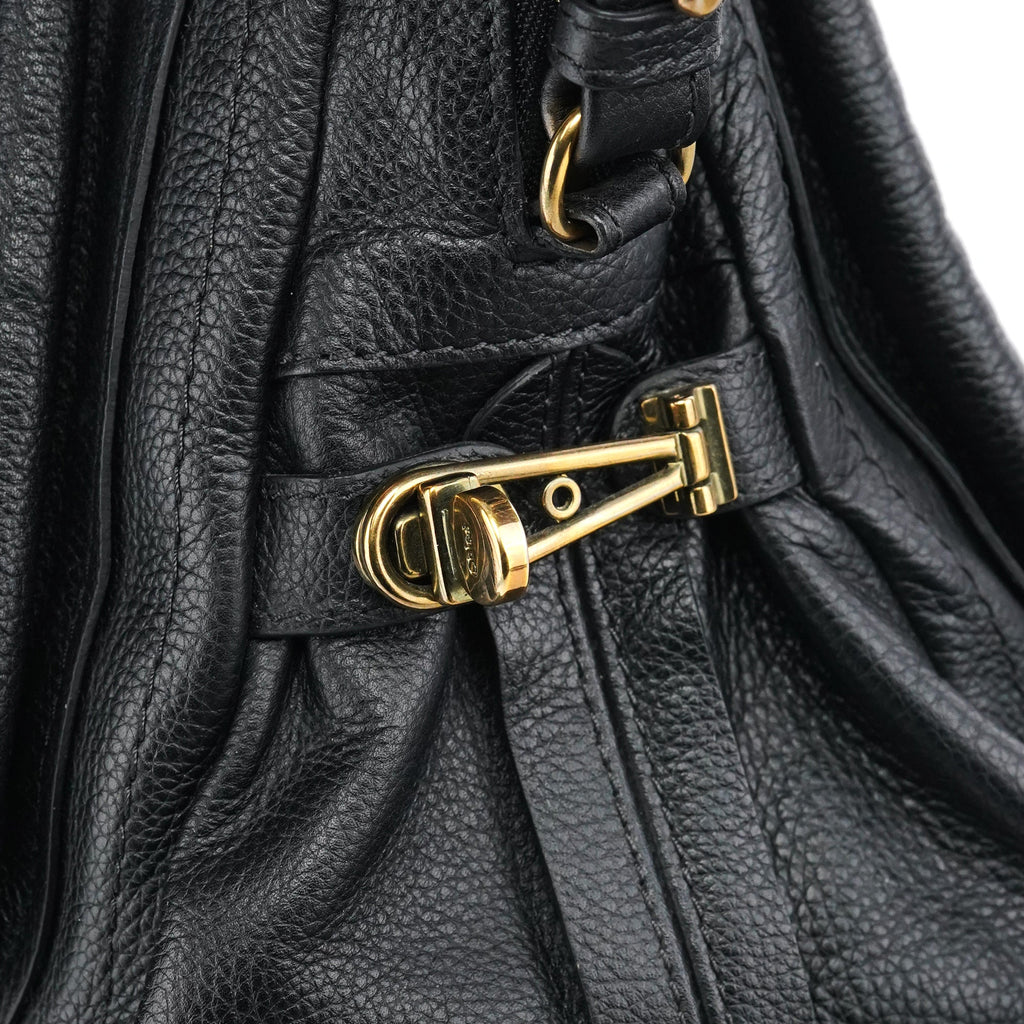 Black Leather Paraty 2-Way Bag