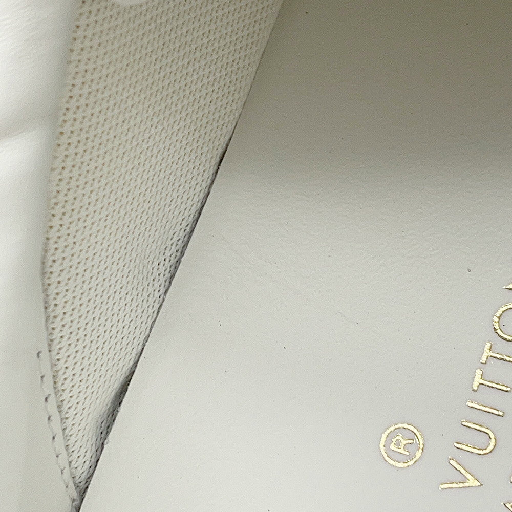 LOUIS VUITTON Rivoli Line Sneakers White/Blue1A5Y0X Leather Size 7