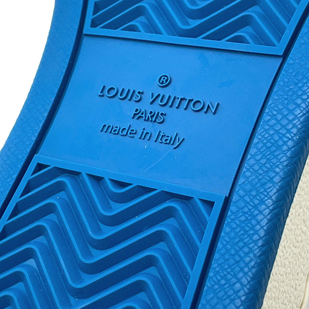 LOUIS VUITTON Rivoli Line Sneakers White/Blue1A5Y0X Leather Size 7