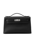 HERMES PochetteKelly Black Swift Leather