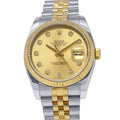 ROLEX Datejust W36mm Stainless Steel 18KYG Champagne Dial116233G