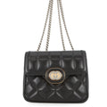GUCCI Decorated Mini Chain Shoulder Bag Black741457 Leather