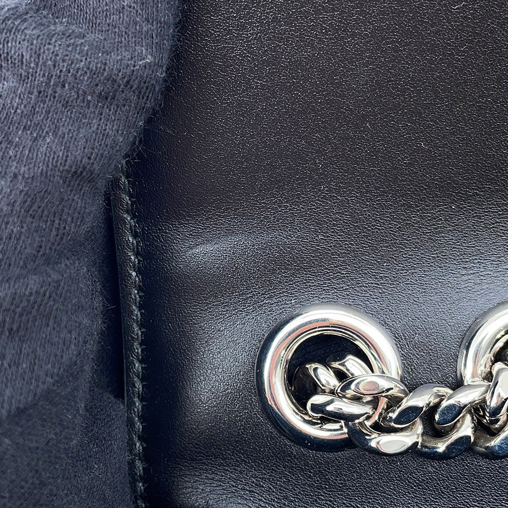 GUCCI Decorated Mini Chain Shoulder Bag Black741457 Leather