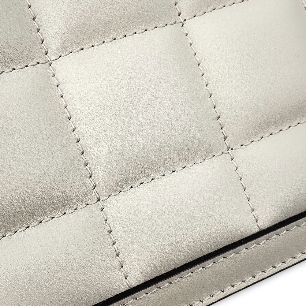 GUCCI Decorated Chain Shoulder Bag White850524 Leather