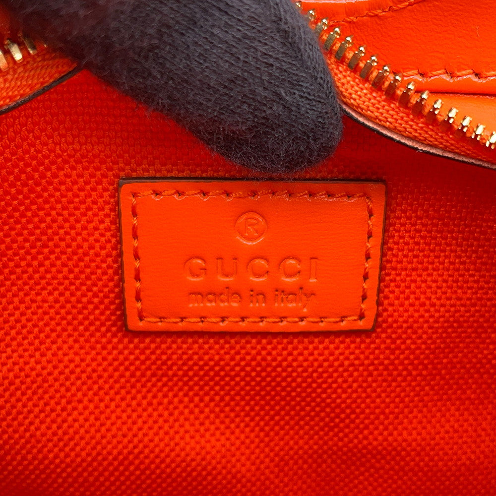 GUCCI Moonside Shoulder Bag Orange786035 GG Canvas Leather Size Mini