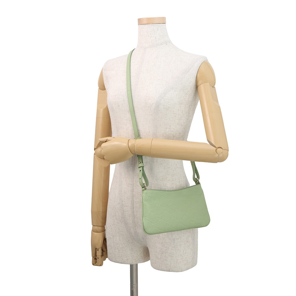 GUCCI GG Emblem Super Mini Bag Green815278 Leather