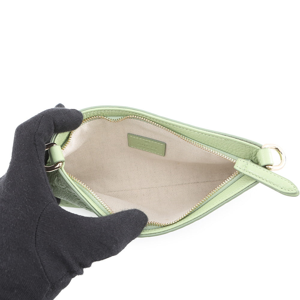 GUCCI GG Emblem Super Mini Bag Green815278 Leather