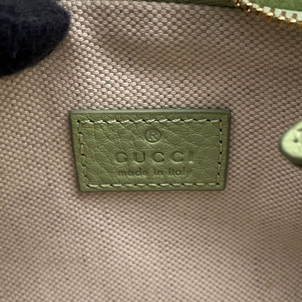 GUCCI GG Emblem Super Mini Bag Green815278 Leather