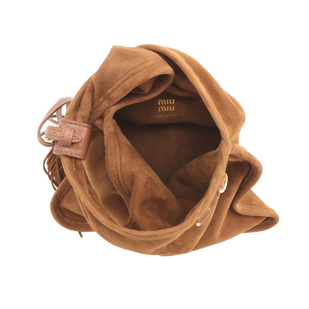 MIUMIU Handbag Brown5BA295 suede