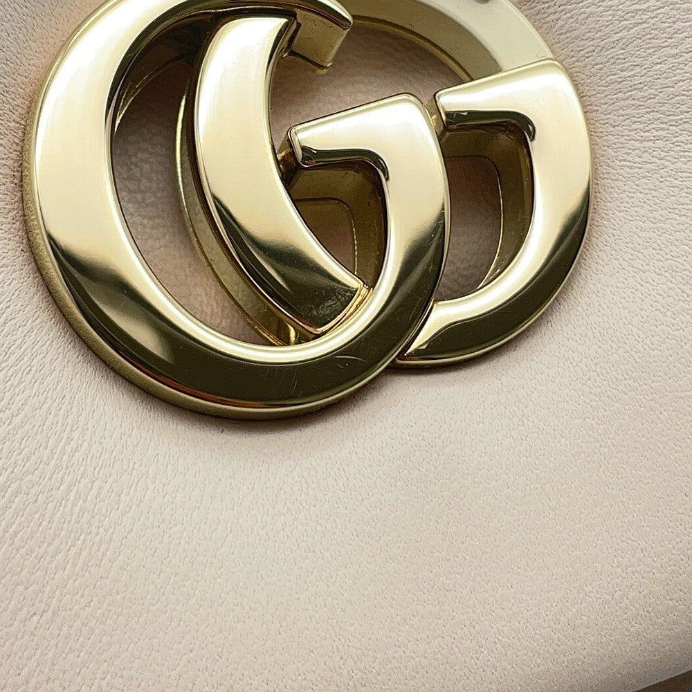 GUCCI GG Milano Top Handle Chain Shoulder Bag White806017 Leather