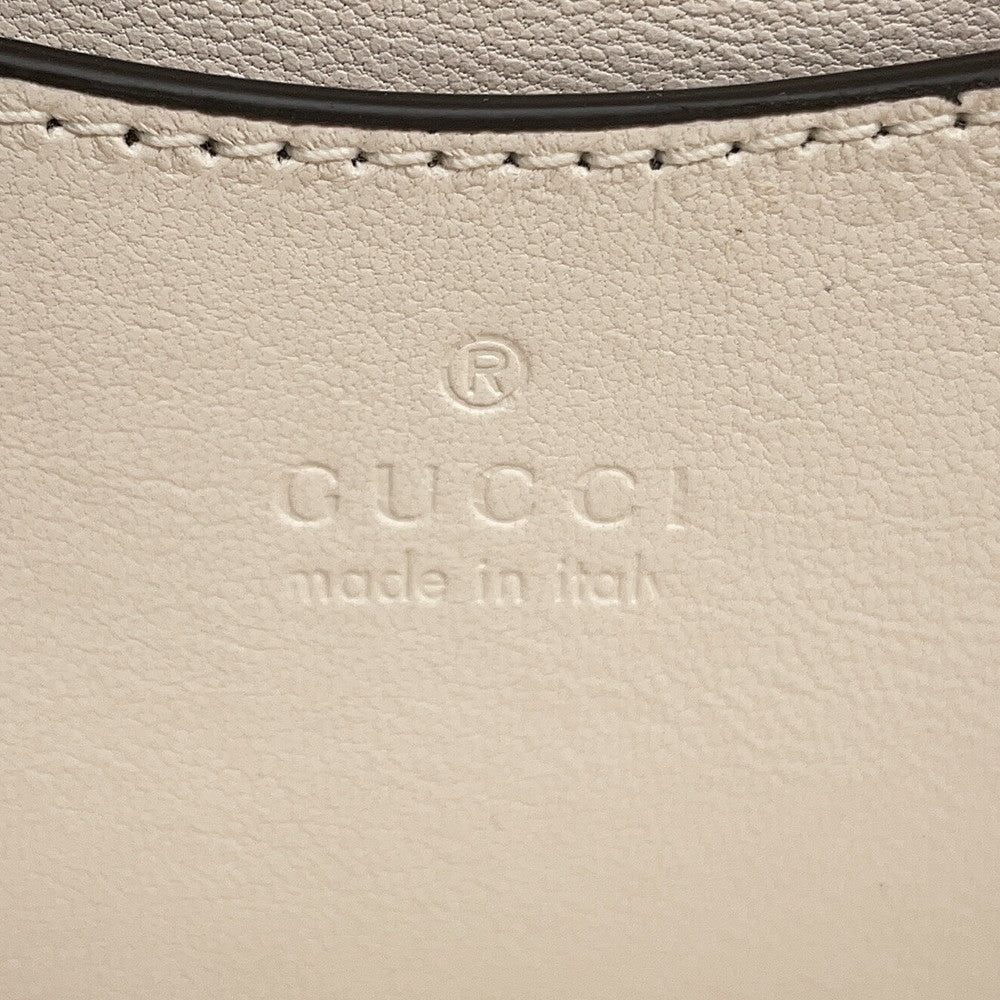 GUCCI GG Milano Top Handle Chain Shoulder Bag White806017 Leather