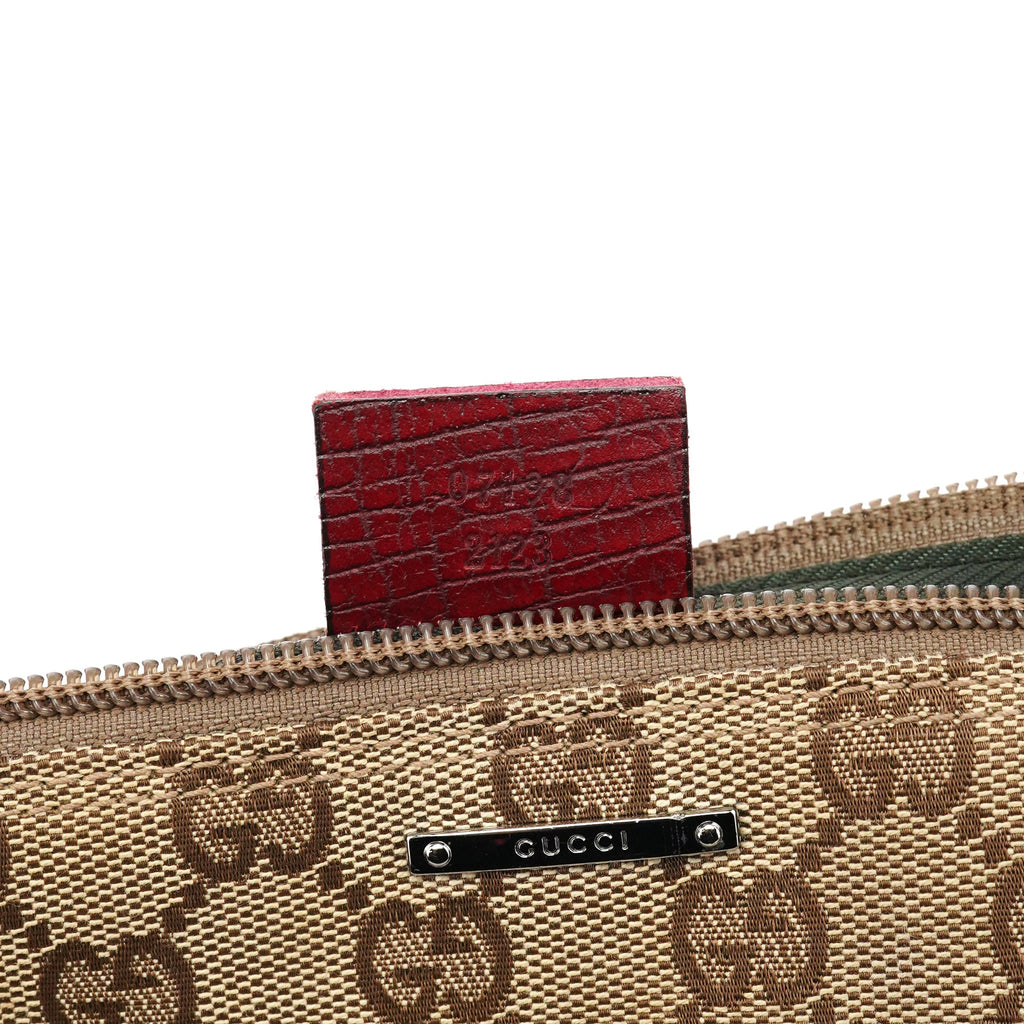 07198 Beige Burgundy GG Boat Pochette