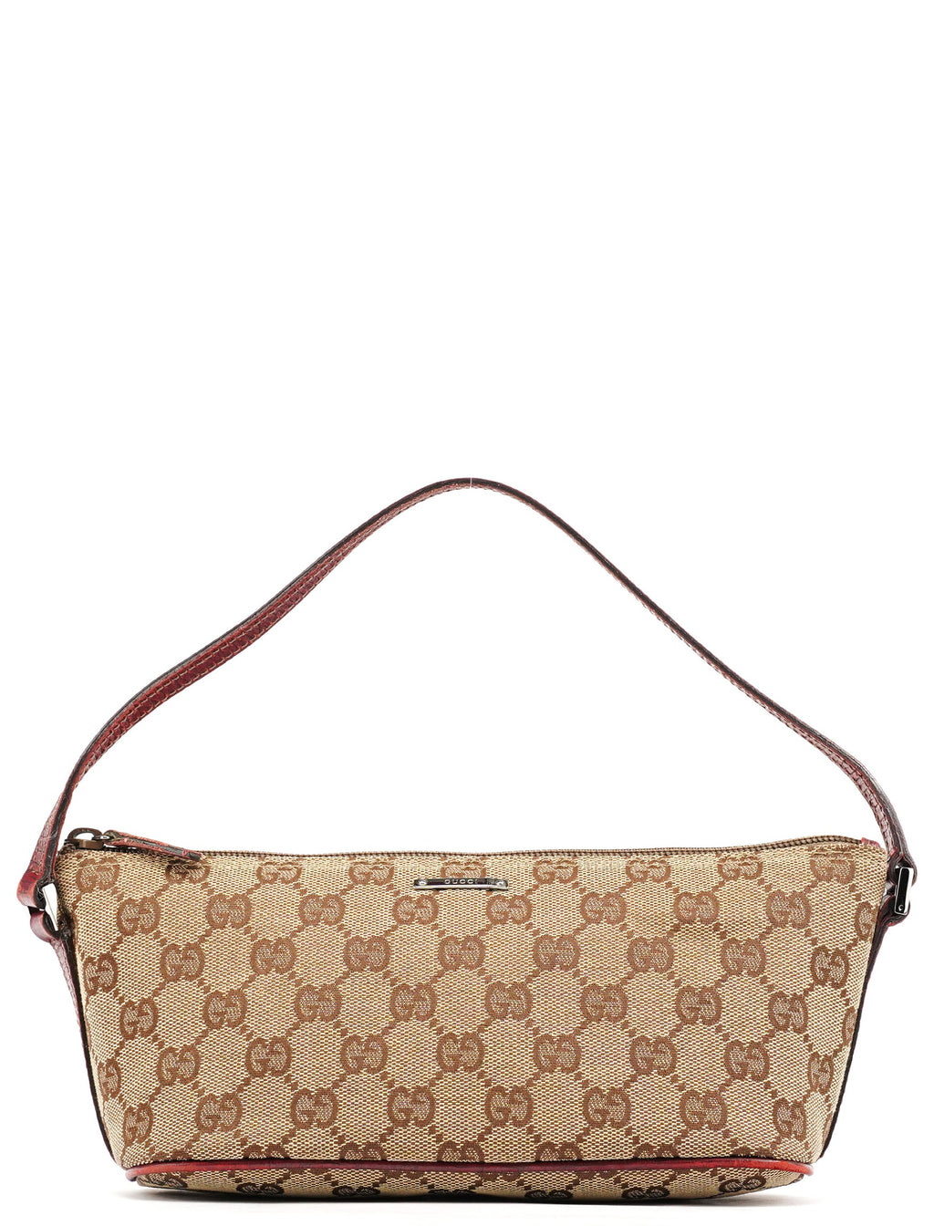 07198 Beige Burgundy GG Boat Pochette