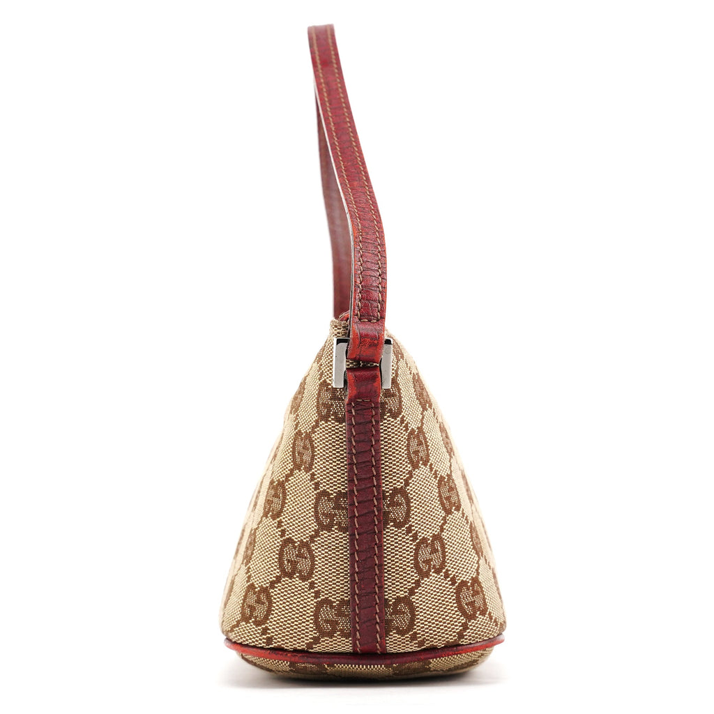 07198 Beige Burgundy GG Boat Pochette