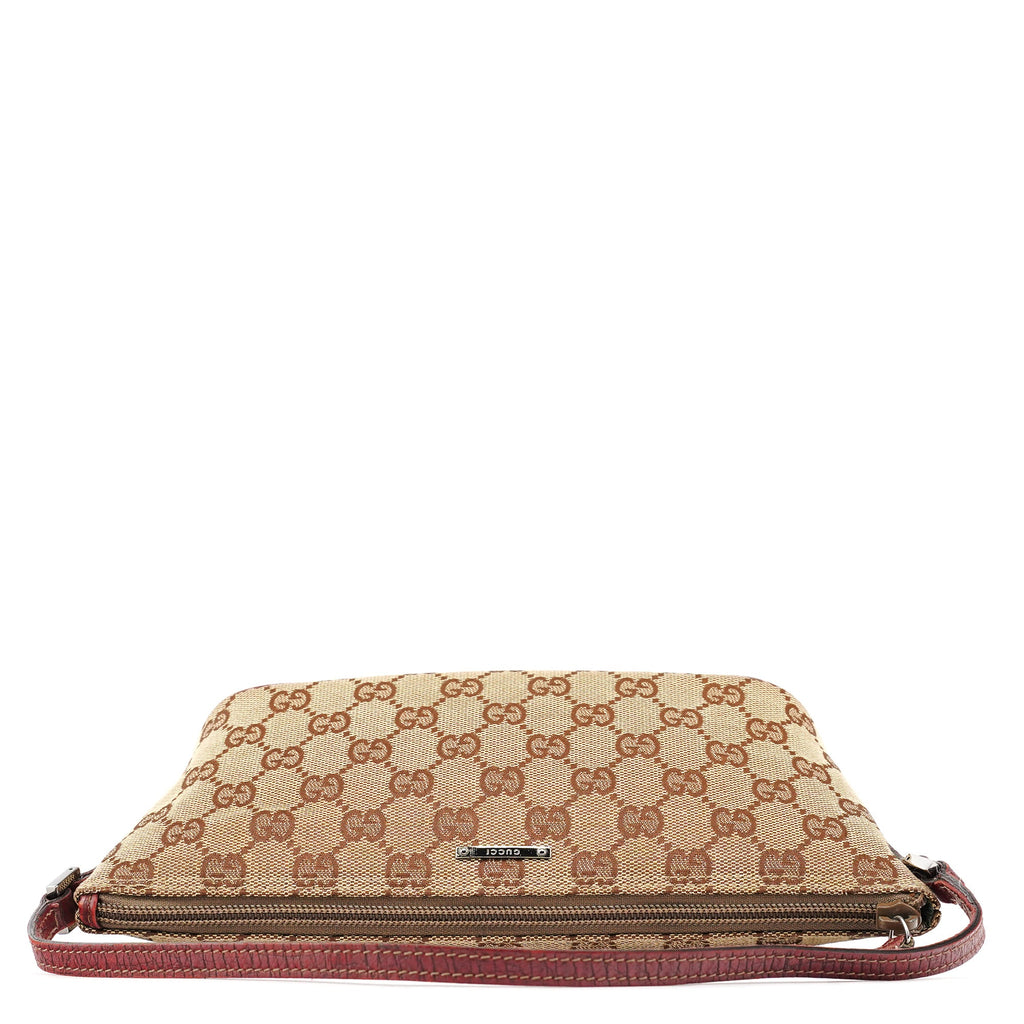 07198 Beige Burgundy GG Boat Pochette