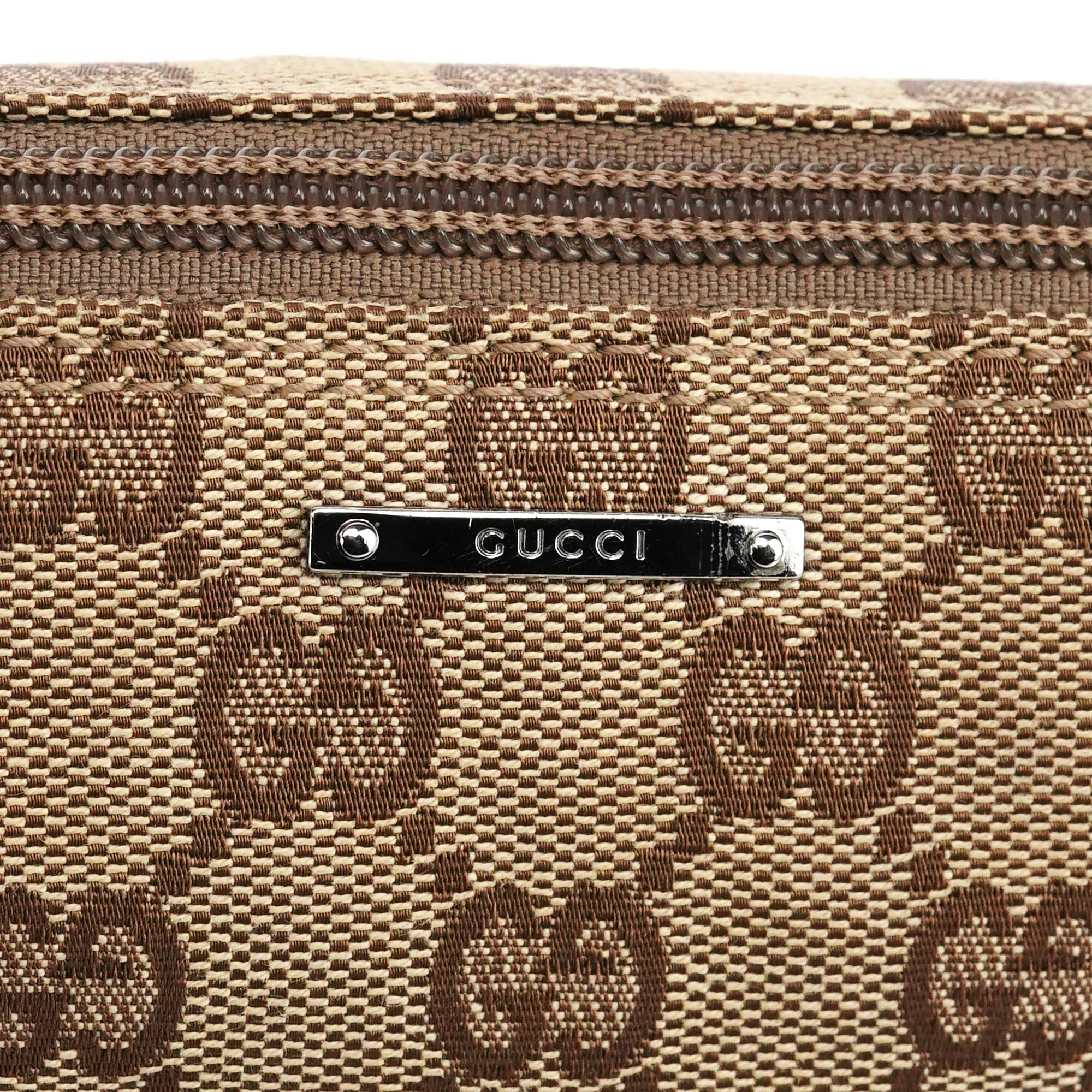 07198 Beige Burgundy GG Boat Pochette