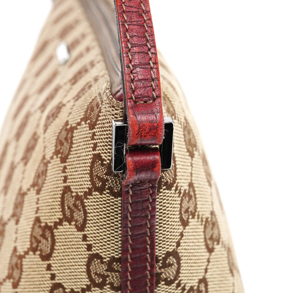 07198 Beige Burgundy GG Boat Pochette