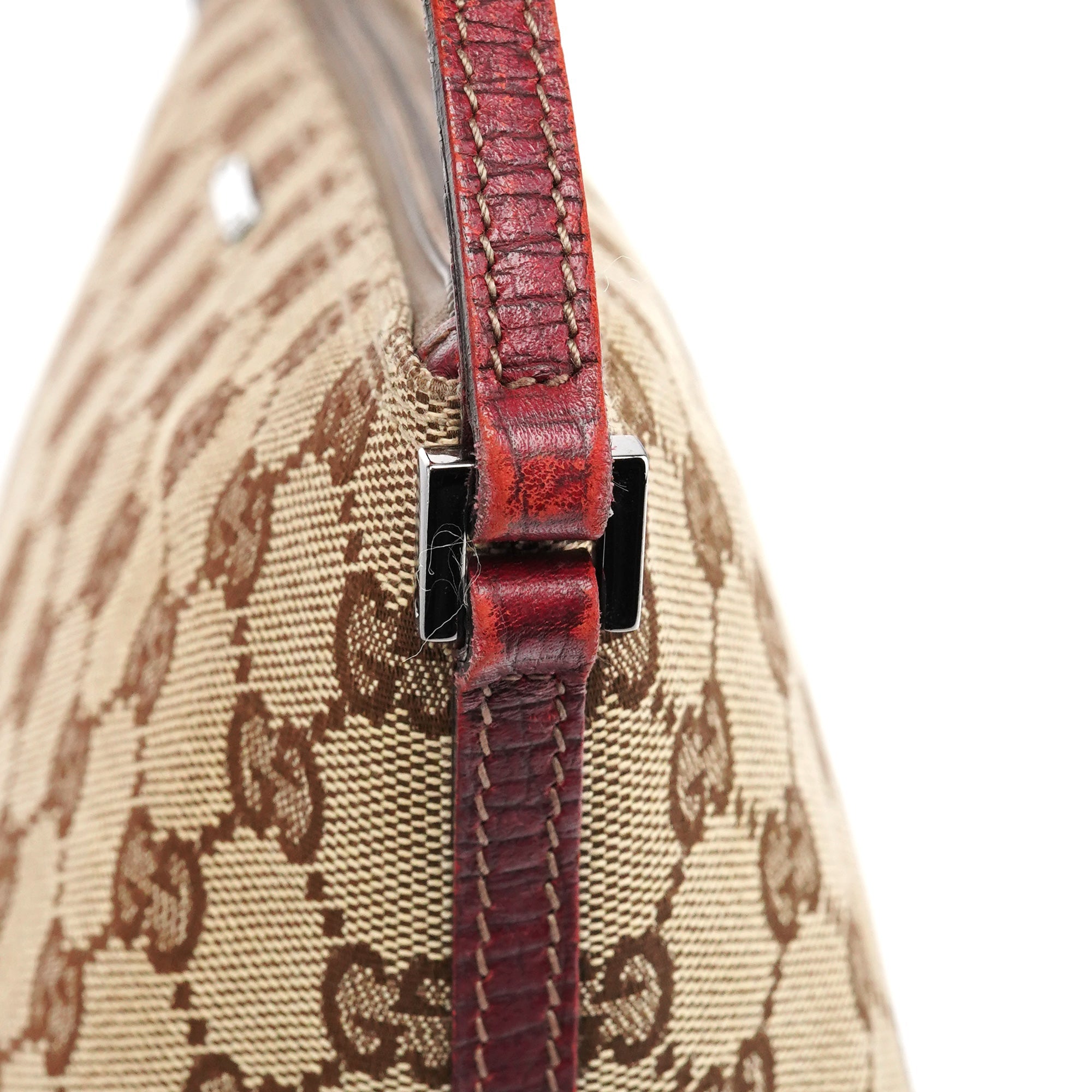 07198 Beige Burgundy GG Boat Pochette