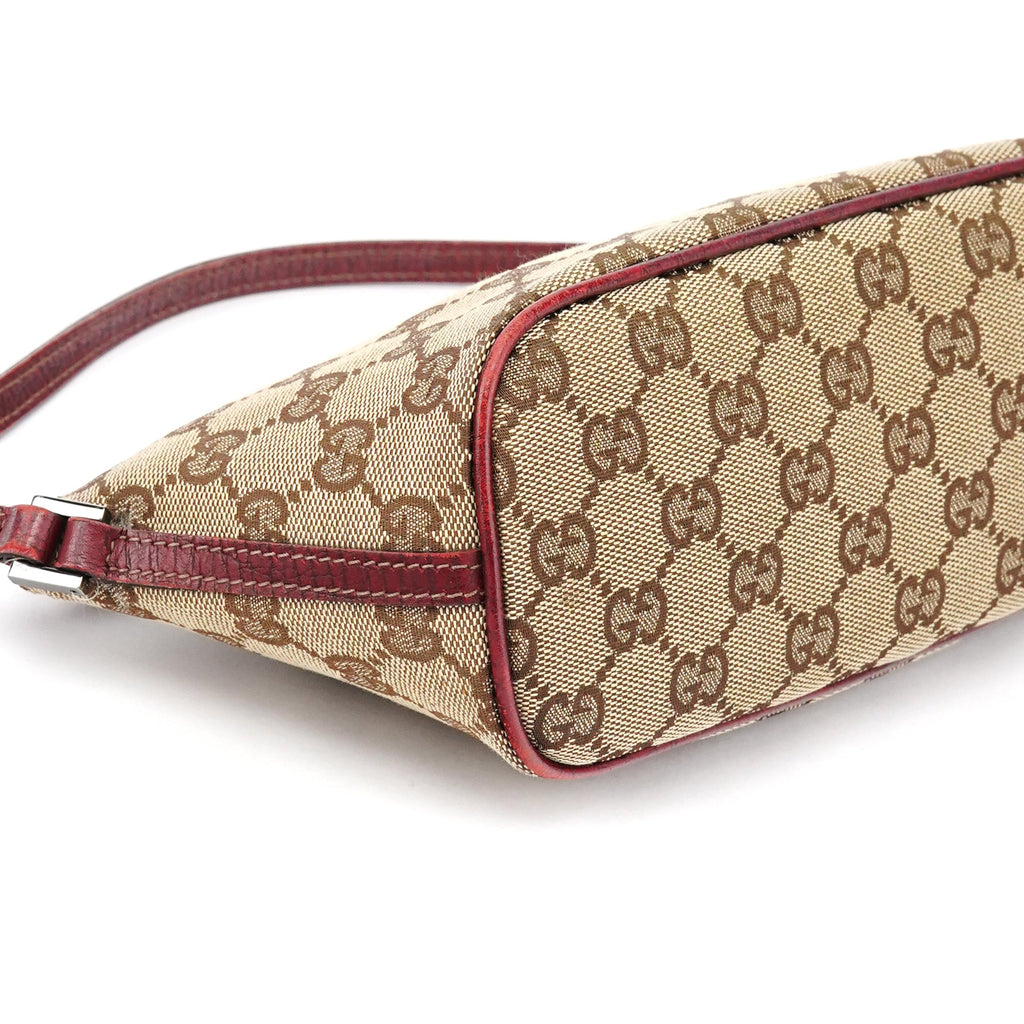 07198 Beige Burgundy GG Boat Pochette