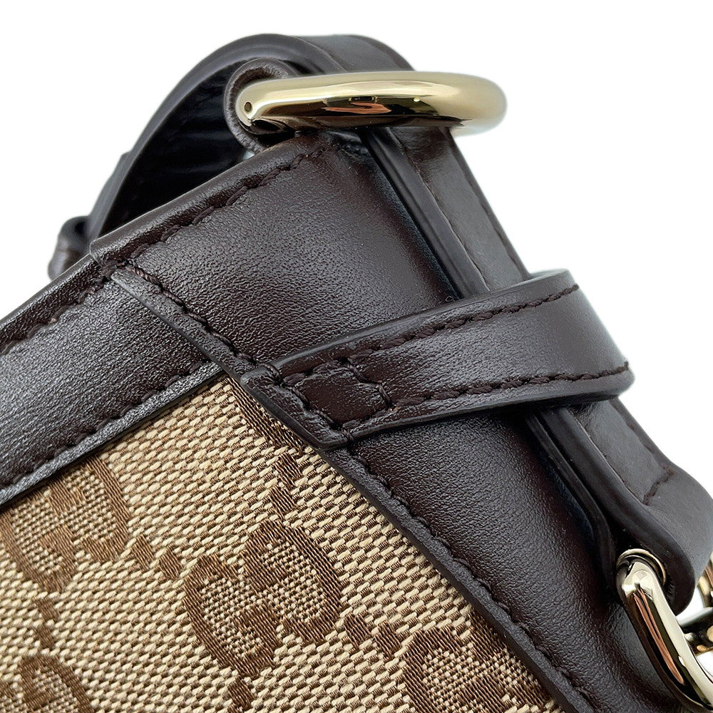 GUCCI Mini Bucket Shoulder Bag Beige/Brown782919 GG Canvas Leather