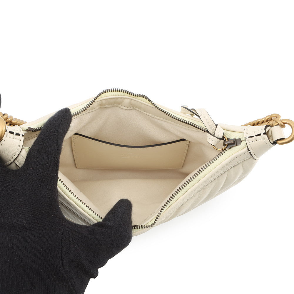 GUCCI GG Marmont ChainShoulder Bag Ivory777263 Leather Size Small