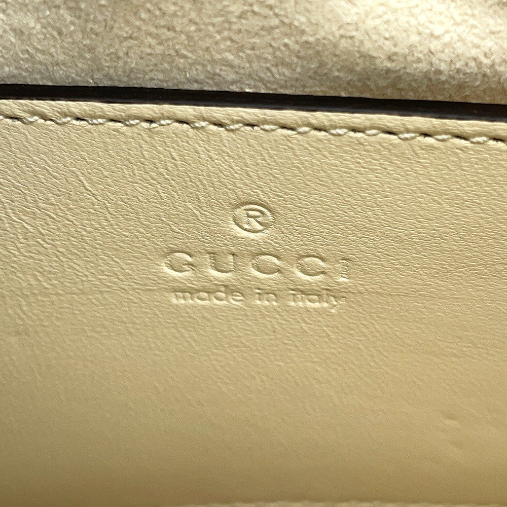 GUCCI GG Marmont ChainShoulder Bag Ivory777263 Leather Size Small