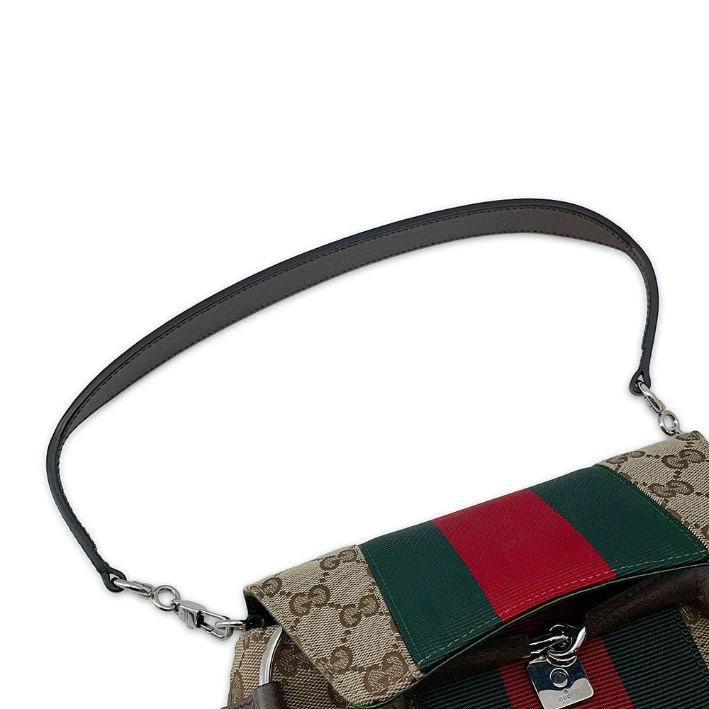 GUCCI Horsebit 2WAYShoulder Bag Beige764339 GG Canvas Leather