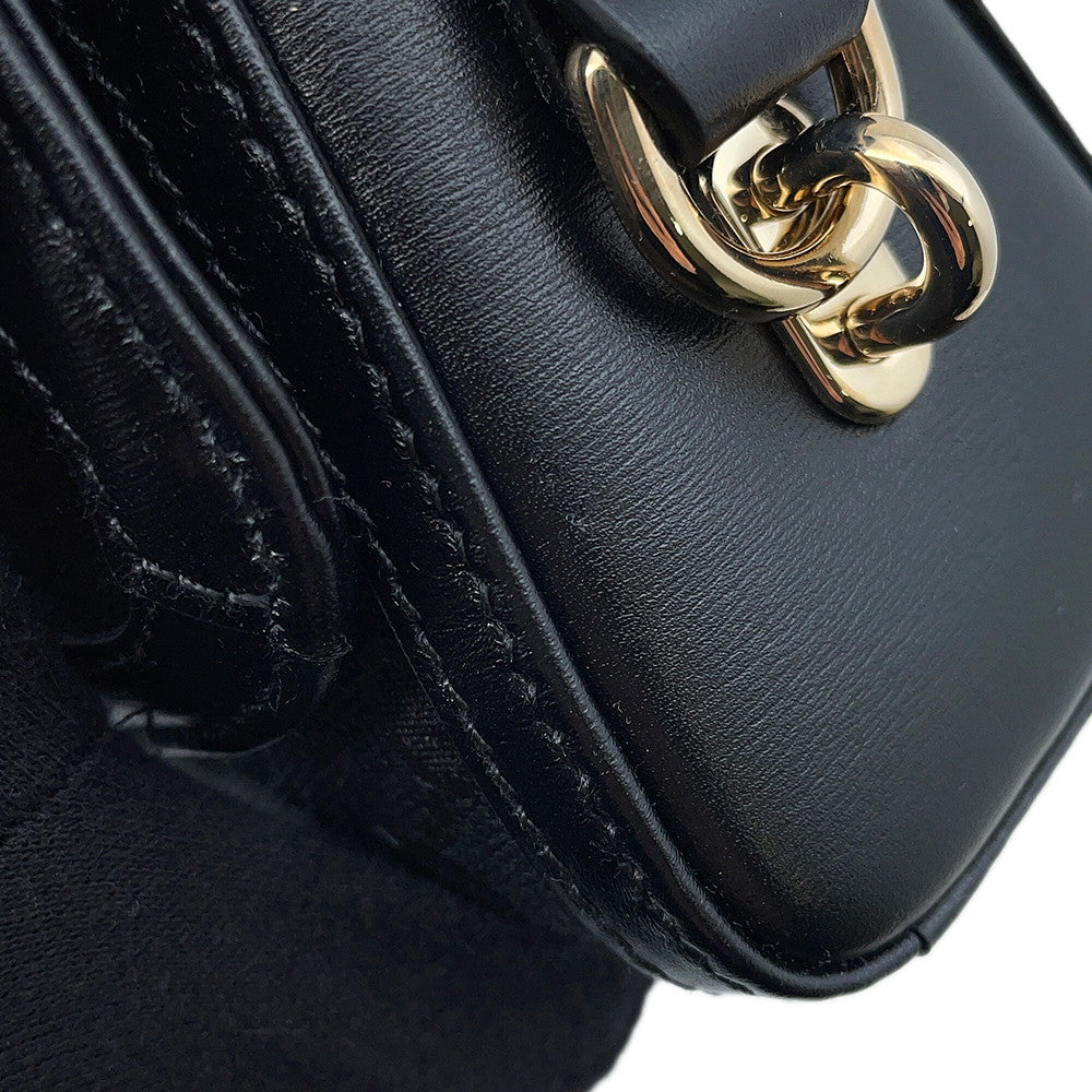 GUCCI Luce Shoulder Bag Black786027 GG Canvas Leather Size Small