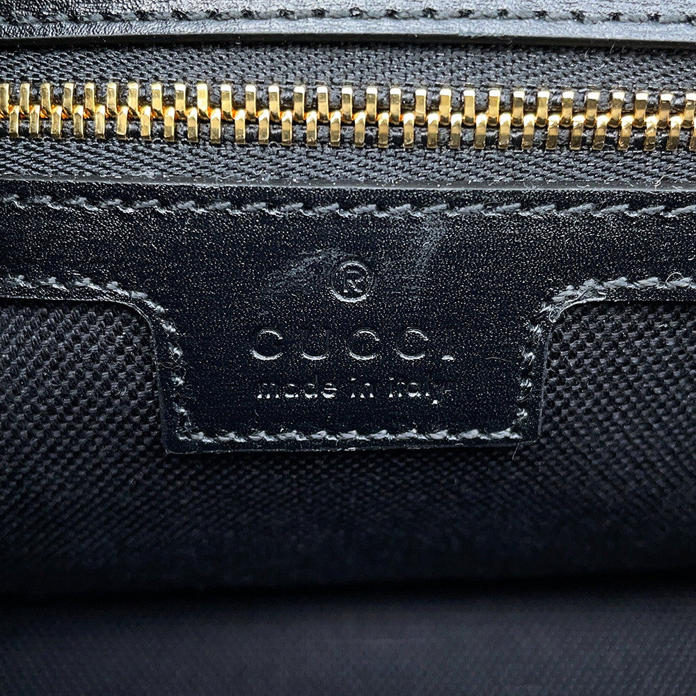GUCCI Luce Shoulder Bag Black786027 GG Canvas Leather Size Small